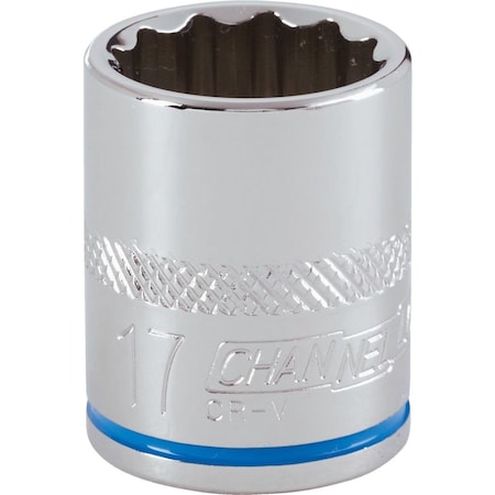 Channellock 3/8 In. Drive 17 mm 12-Point Shallow Metric Socket 310298